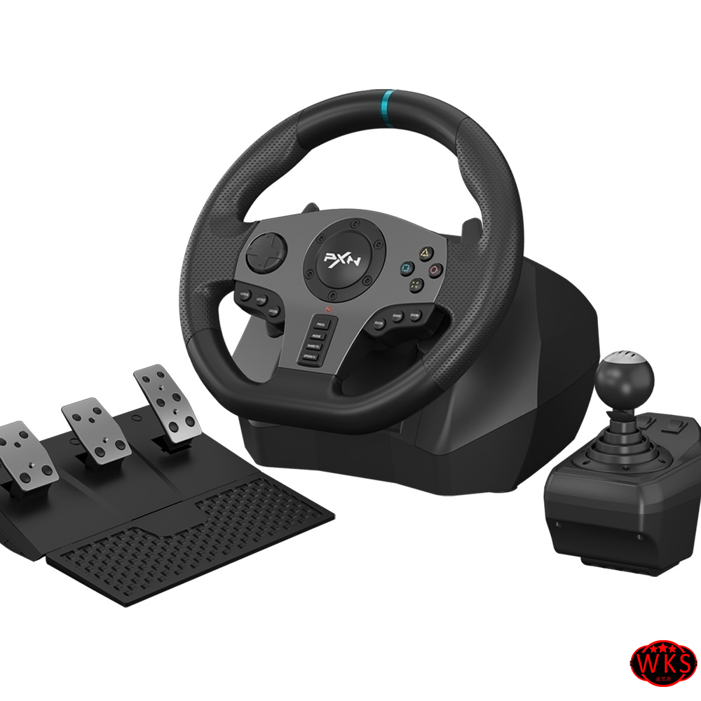 PXN V9 New 900 degree Double Vibration Racing Steering Wheel with Shifter for PC/PS3/PS4/Xbox one&series/Switch
